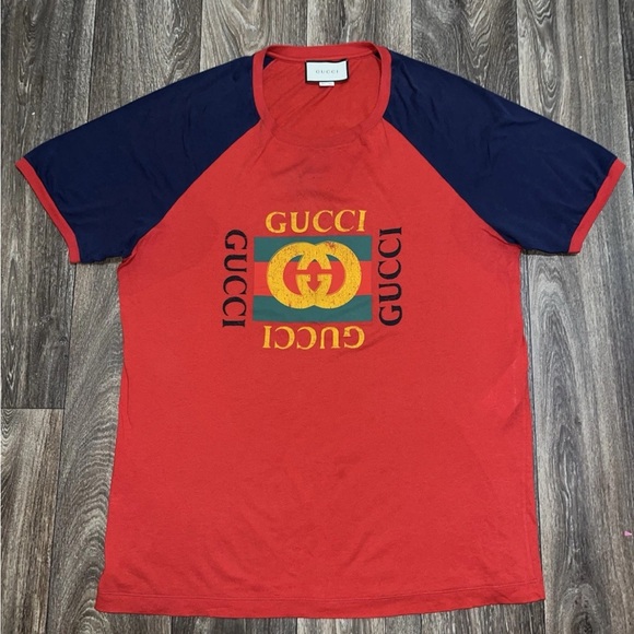 Gucci Other - Gucci Interlocking G Web Print Distressed T-Shirt
